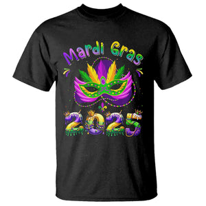 Happy Mardi Gras 2025 T Shirt Masquerade Mask Carnival New Orleans Trip TS10 Black Print Your Wear