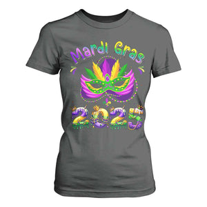 Happy Mardi Gras 2025 T Shirt For Women Masquerade Mask Carnival New Orleans Trip TS10 Dark Heather Print Your Wear