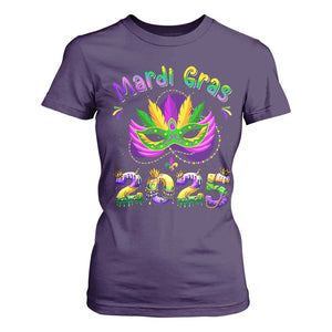 Happy Mardi Gras 2025 T Shirt For Women Masquerade Mask Carnival New Orleans Trip TS10 Purple Print Your Wear
