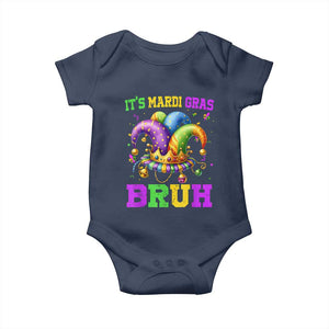 Bruh Mardi Gras Baby Onesie Jester Outfit Teens Boys Kids Mardi Gras TS10 Navy Print Your Wear