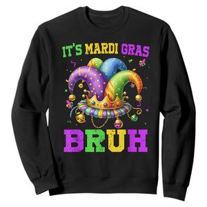 Bruh Mardi Gras Sweatshirt Jester Outfit Teens Boys Kids Mardi Gras TS10 Black Print Your Wear
