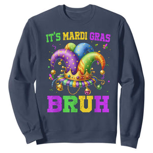 Bruh Mardi Gras Sweatshirt Jester Outfit Teens Boys Kids Mardi Gras TS10 Navy Print Your Wear