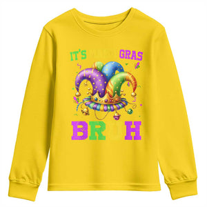 Bruh Mardi Gras Youth Sweatshirt Jester Outfit Teens Boys Kids Mardi Gras TS10 Daisy Print Your Wear