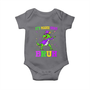 Bruh Mardi Gras Baby Onesie Dinosaur Meme New Orleans Party Custume Beads TS10 Charcoal Print Your Wear