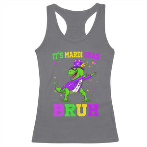 Bruh Mardi Gras Racerback Tank Top Dinosaur Meme New Orleans Party Custume Beads TS10 Charcoal Print Your Wear