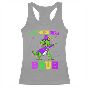 Bruh Mardi Gras Racerback Tank Top Dinosaur Meme New Orleans Party Custume Beads TS10 Sport Gray Print Your Wear