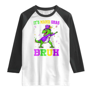 Bruh Mardi Gras Raglan Shirt Dinosaur Meme New Orleans Party Custume Beads TS10 White Black Print Your Wear