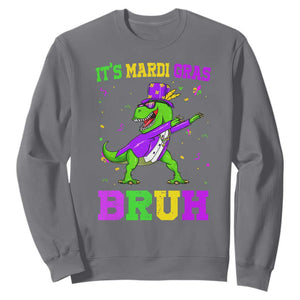 Bruh Mardi Gras Sweatshirt Dinosaur Meme New Orleans Party Custume Beads TS10 Charcoal Print Your Wear