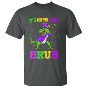 Bruh Mardi Gras T Shirt Dinosaur Meme New Orleans Party Custume Beads TS10 Dark Heather Print Your Wear