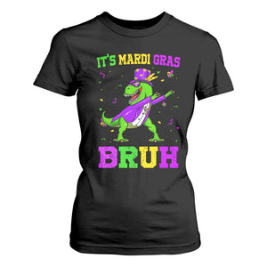 Bruh Mardi Gras T Shirt For Women Dinosaur Meme New Orleans Party Custume Beads TS10 Black Print Your Wear