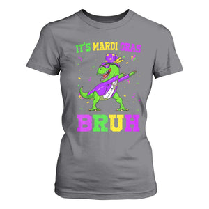 Bruh Mardi Gras T Shirt For Women Dinosaur Meme New Orleans Party Custume Beads TS10 Charcoal Print Your Wear