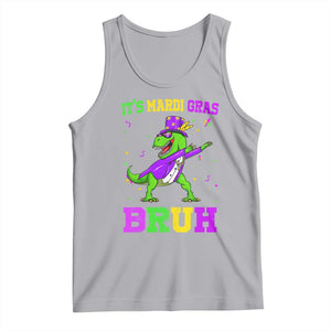 Bruh Mardi Gras Tank Top Dinosaur Meme New Orleans Party Custume Beads TS10 Athletic Heather Print Your Wear