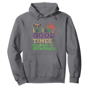 Mardi Gras Hoodie Let The Good Times Roll Glitter Print TS10 Charcoal Print Your Wear
