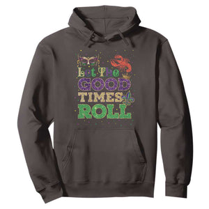 Mardi Gras Hoodie Let The Good Times Roll Glitter Print TS10 Dark Chocolate Print Your Wear