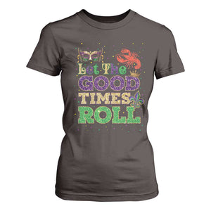 Mardi Gras T Shirt For Women Let The Good Times Roll Glitter Print TS10 Dark Chocolate Print Your Wear