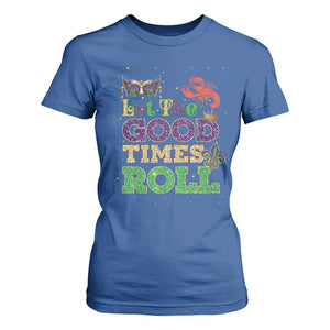 Mardi Gras T Shirt For Women Let The Good Times Roll Glitter Print TS10 Royal Blue Print Your Wear
