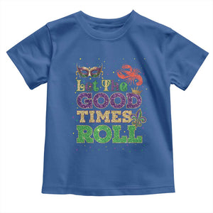 Mardi Gras Toddler T Shirt Let The Good Times Roll Glitter Print TS10 Royal Blue Print Your Wear