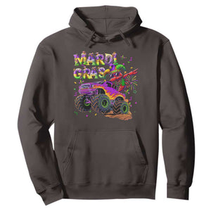 Mardi Gras Hoodie Dabbing Crawfish Monster Truck TS10 Dark Chocolate Print Your Wear