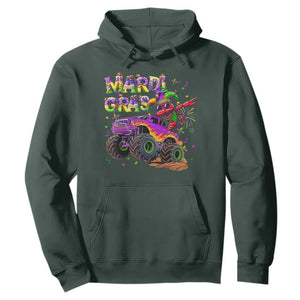 Mardi Gras Hoodie Dabbing Crawfish Monster Truck TS10 Dark Forest Green Print Your Wear