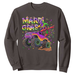 Mardi Gras Sweatshirt Dabbing Crawfish Monster Truck TS10 Dark Chocolate Print Your Wear