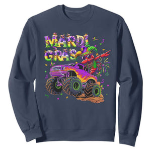 Mardi Gras Sweatshirt Dabbing Crawfish Monster Truck TS10 Navy Print Your Wear