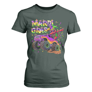 Mardi Gras T Shirt For Women Dabbing Crawfish Monster Truck TS10 Dark Forest Green Print Your Wear