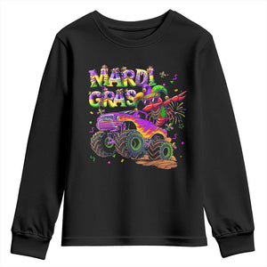 Mardi Gras Youth Sweatshirt Dabbing Crawfish Monster Truck TS10 Black Print Your Wear