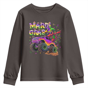 Mardi Gras Youth Sweatshirt Dabbing Crawfish Monster Truck TS10 Dark Chocolate Print Your Wear