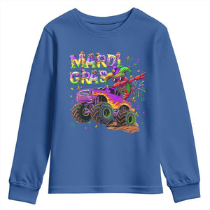 Mardi Gras Youth Sweatshirt Dabbing Crawfish Monster Truck TS10 Royal Blue Print Your Wear