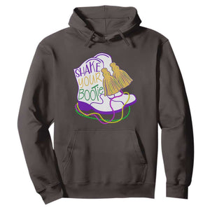 Mardi Gras Hoodie Shake Your Bootie Bead Boots TS10 Dark Chocolate Print Your Wear