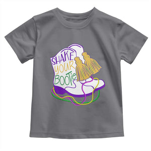 Mardi Gras Toddler T Shirt Shake Your Bootie Bead Boots TS10 Charcoal Print Your Wear