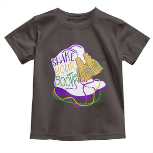 Mardi Gras Toddler T Shirt Shake Your Bootie Bead Boots TS10 Dark Chocolate Print Your Wear