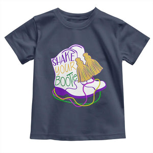 Mardi Gras Toddler T Shirt Shake Your Bootie Bead Boots TS10 Navy Print Your Wear