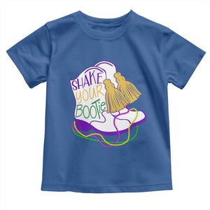 Mardi Gras Toddler T Shirt Shake Your Bootie Bead Boots TS10 Royal Blue Print Your Wear