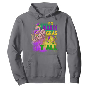Its Mardi Gras Yall Hoodie Funny Carnival Flamingo TS10 Charcoal Print Your Wear