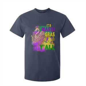 Its Mardi Gras Yall T Shirt For Kid Funny Carnival Flamingo TS10 Navy Print Your Wear