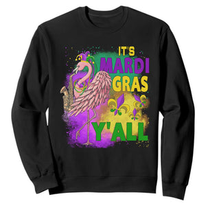 Its Mardi Gras Yall Sweatshirt Funny Carnival Flamingo TS10 Black Print Your Wear
