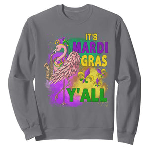 Its Mardi Gras Yall Sweatshirt Funny Carnival Flamingo TS10 Charcoal Print Your Wear