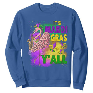 Its Mardi Gras Yall Sweatshirt Funny Carnival Flamingo TS10 Royal Blue Print Your Wear