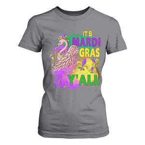 Its Mardi Gras Yall T Shirt For Women Funny Carnival Flamingo TS10 Charcoal Print Your Wear