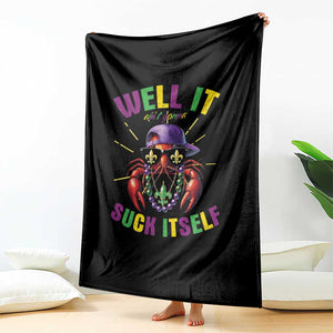 It Aint Gonna Suck Itself Crawfish Funny Mardi Gras Throw Blanket TS10 Print Your Wear