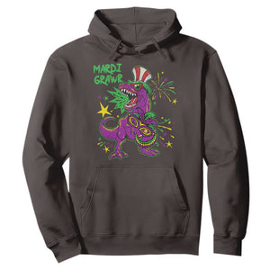 Mardi Gras Dino Hoodie Toddler Kids Boys Gift Mardi Grawr TS10 Dark Chocolate Print Your Wear