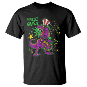Mardi Gras Dino T Shirt Toddler Kids Boys Gift Mardi Grawr TS10 Black Print Your Wear