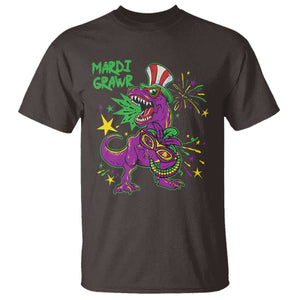 Mardi Gras Dino T Shirt Toddler Kids Boys Gift Mardi Grawr TS10 Dark Chocolate Print Your Wear