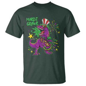 Mardi Gras Dino T Shirt Toddler Kids Boys Gift Mardi Grawr TS10 Dark Forest Green Print Your Wear