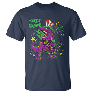 Mardi Gras Dino T Shirt Toddler Kids Boys Gift Mardi Grawr TS10 Navy Print Your Wear