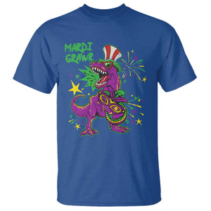 Mardi Gras Dino T Shirt Toddler Kids Boys Gift Mardi Grawr TS10 Royal Blue Print Your Wear
