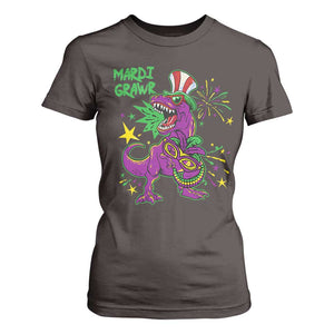 Mardi Gras Dino T Shirt For Women Toddler Kids Boys Gift Mardi Grawr TS10 Dark Chocolate Print Your Wear