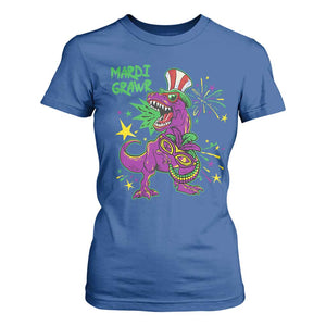 Mardi Gras Dino T Shirt For Women Toddler Kids Boys Gift Mardi Grawr TS10 Royal Blue Print Your Wear