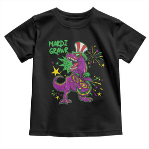 Mardi Gras Dino Toddler T Shirt Toddler Kids Boys Gift Mardi Grawr TS10 Black Print Your Wear